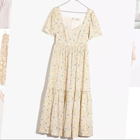madewell flutter sleeve maxi dress Seamed Flutter Sleeve Maxi Dress